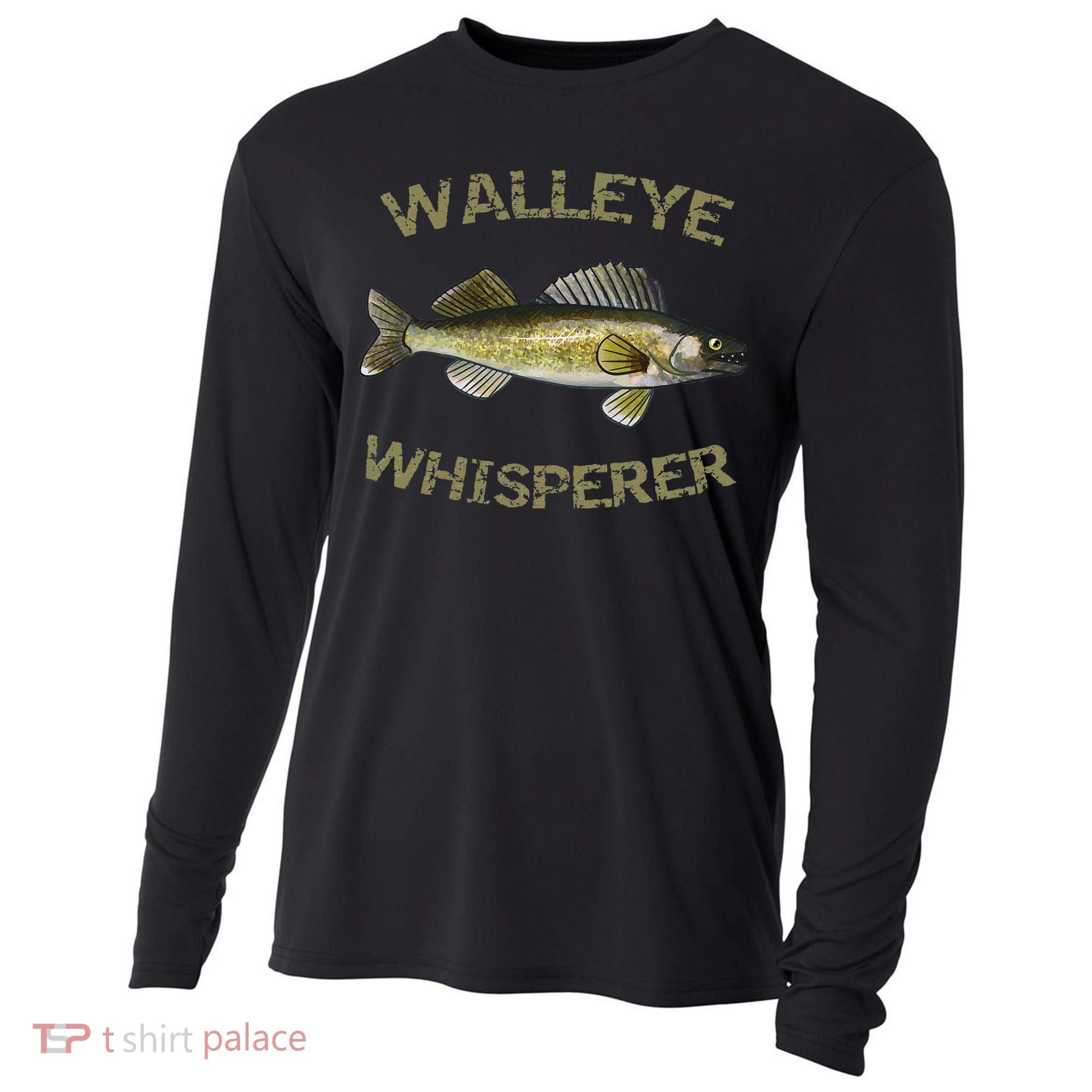 Walleye Whisperer Walleye Fishing Walleye Gift Cooling Performance Long Sleeve Crew