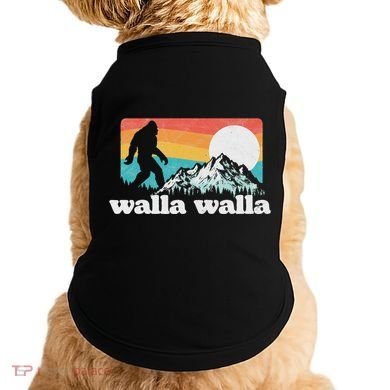 Walla Walla Washington Bigfoot Mountains Retro Distressed Doggie Tank