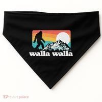 Walla Walla Washington Bigfoot Mountains Retro Distressed USA-Made Doggie Bandana thumb 0