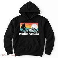 Walla Walla Washington Bigfoot Mountains Retro Distressed Hoodie thumb 0