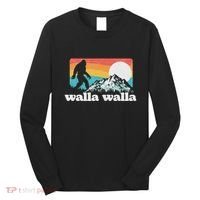 Walla Walla Washington Bigfoot Mountains Retro Distressed Long Sleeve Shirt thumb 0