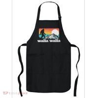 Walla Walla Washington Bigfoot Mountains Retro Distressed Apron thumb 0