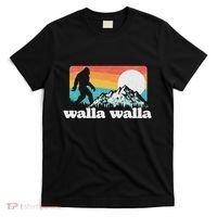 Walla Walla Washington Bigfoot Mountains Retro Distressed T-Shirt thumb 0