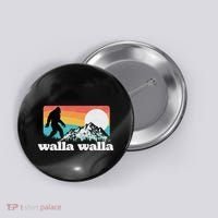 Walla Walla Washington Bigfoot Mountains Retro Distressed Button thumb 0