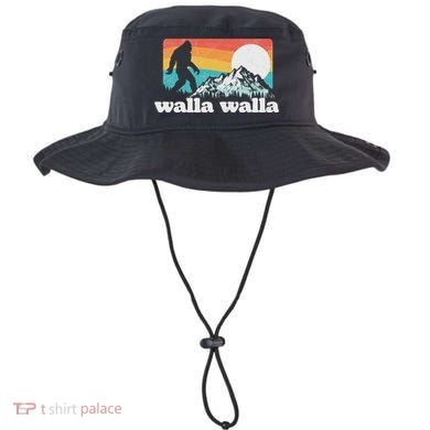 Walla Walla Washington Bigfoot Mountains Retro Distressed Bucket Hat