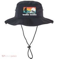 Walla Walla Washington Bigfoot Mountains Retro Distressed Bucket Hat thumb 0