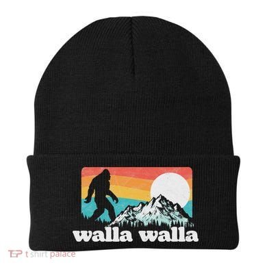 Walla Walla Washington Bigfoot Mountains Retro Distressed Beanie