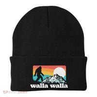 Walla Walla Washington Bigfoot Mountains Retro Distressed Beanie thumb 0