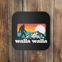 Walla Walla Washington Bigfoot Mountains Retro Distressed Coaster thumb 0