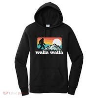 Walla Walla Washington Bigfoot Mountains Retro Distressed Women's Hoodie thumb 0