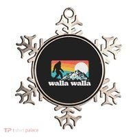 Walla Walla Washington Bigfoot Mountains Retro Distressed Ornament thumb 0