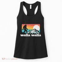 Walla Walla Washington Bigfoot Mountains Retro Distressed Women's Tank Top thumb 0