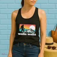 Walla Walla Washington Bigfoot Mountains Retro Distressed Women's Tank Top thumb 2