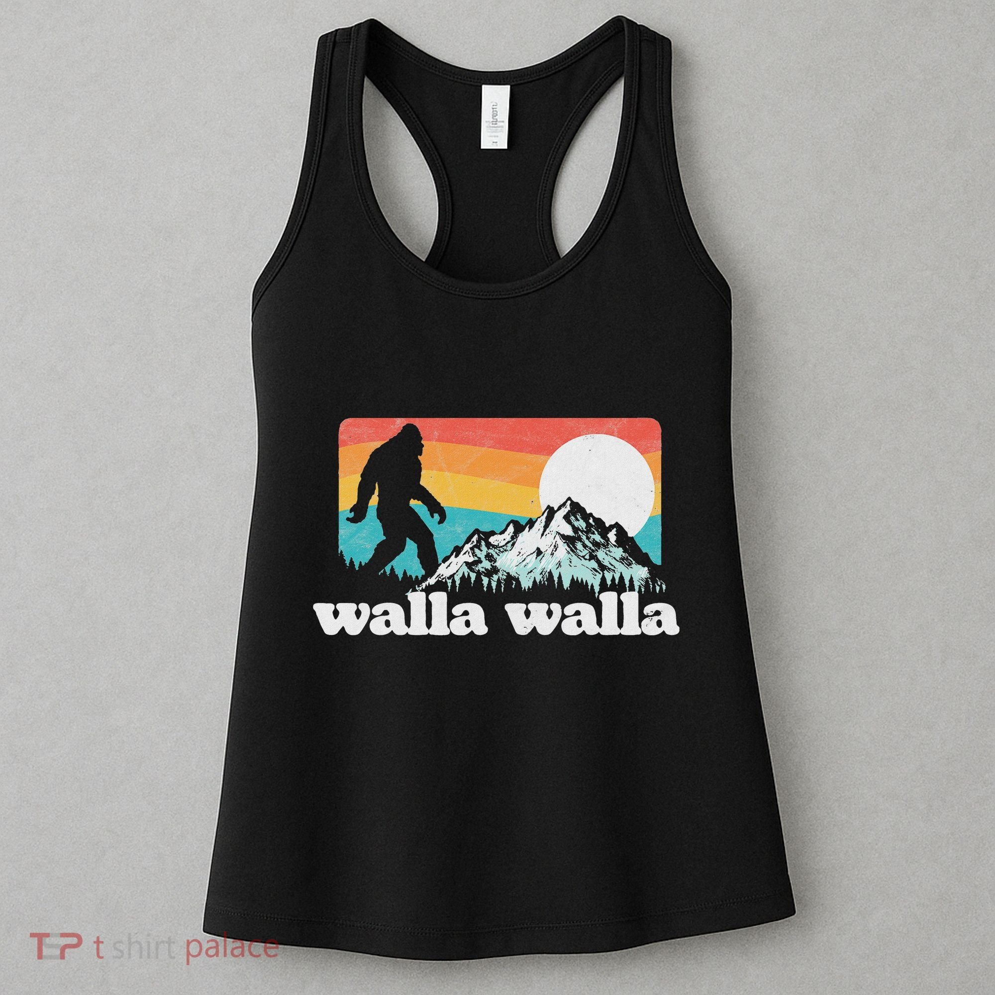 Walla Walla Washington Bigfoot Mountains Retro Distressed Women's Tank Top