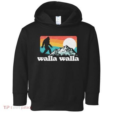 Walla Walla Washington Bigfoot Mountains Retro Distressed Toddler Hoodie