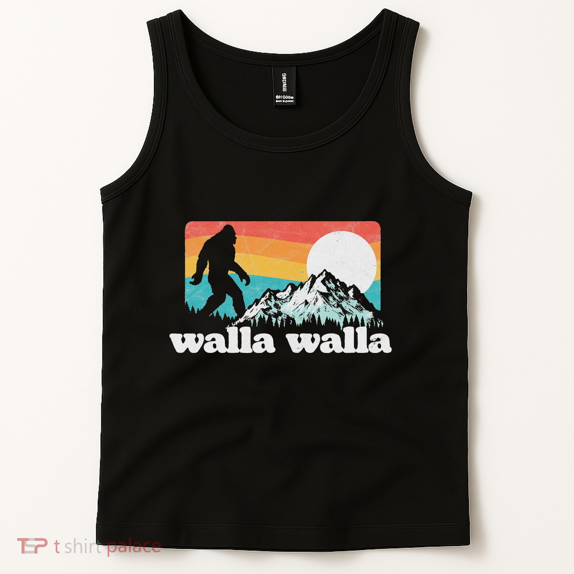 Walla Walla Washington Bigfoot Mountains Retro Distressed Tank Top