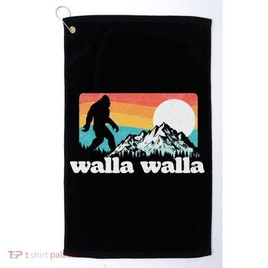 Walla Walla Washington Bigfoot Mountains Retro Distressed Golf Towel