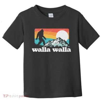 Walla Walla Washington Bigfoot Mountains Retro Distressed Toddler T-Shirt
