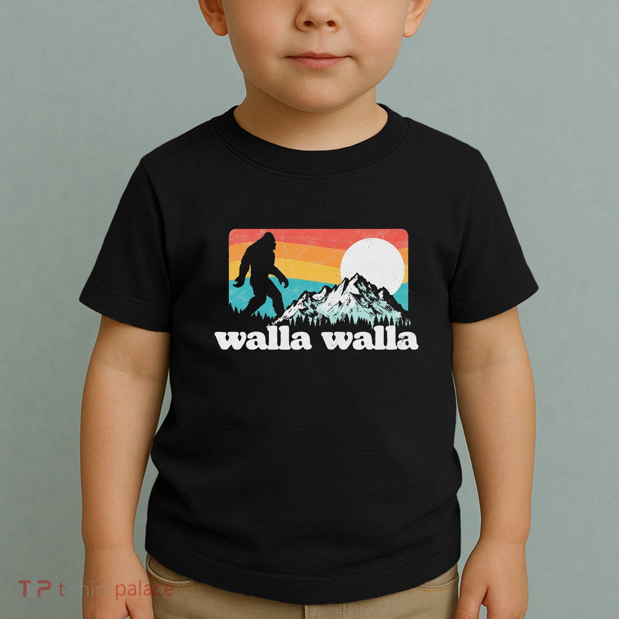 Walla Walla Washington Bigfoot Mountains Retro Distressed Toddler T-Shirt