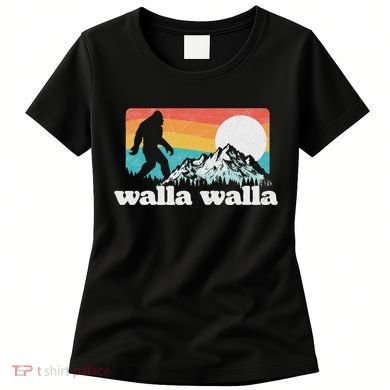 Walla Walla Washington Bigfoot Mountains Retro Distressed Women's T-Shirt