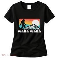 Walla Walla Washington Bigfoot Mountains Retro Distressed Women's T-Shirt thumb 0