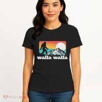Walla Walla Washington Bigfoot Mountains Retro Distressed Women's T-Shirt thumb 4