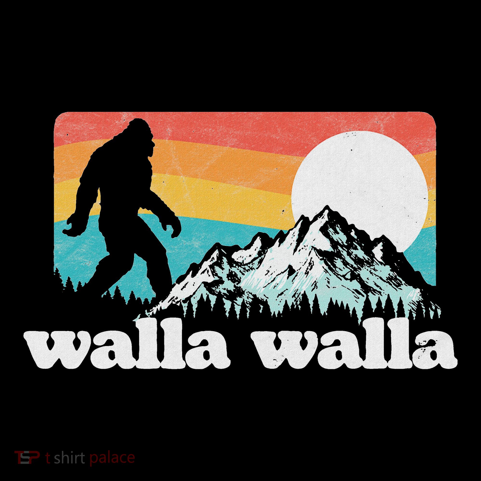 Walla Walla Washington Bigfoot Mountains Retro Distressed Kids Sweatshirt