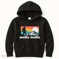 Walla Walla Washington Bigfoot Mountains Retro Distressed Kids Hoodie thumb 0