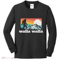 Walla Walla Washington Bigfoot Mountains Retro Distressed Kids Long Sleeve Shirt thumb 0
