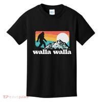 Walla Walla Washington Bigfoot Mountains Retro Distressed Kids T-Shirt thumb 0