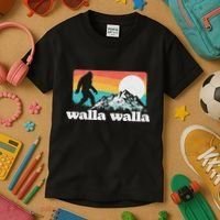 Walla Walla Washington Bigfoot Mountains Retro Distressed Kids T-Shirt thumb 3