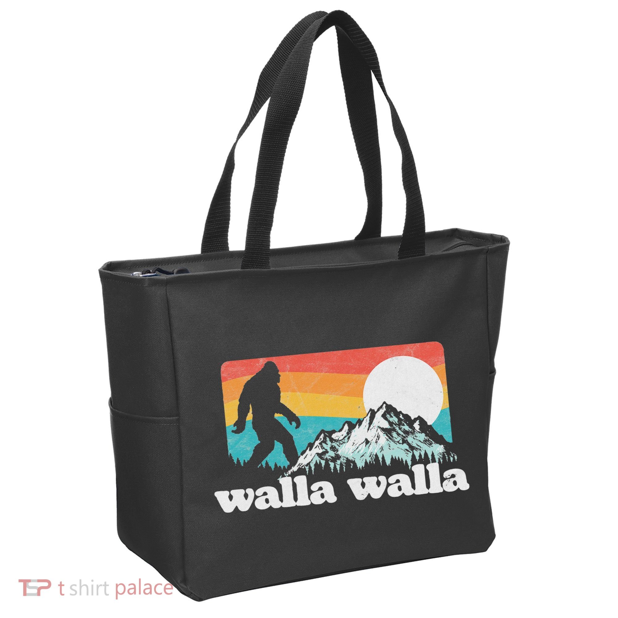 Walla Walla Washington Bigfoot Mountains Retro Distressed Tote Bag