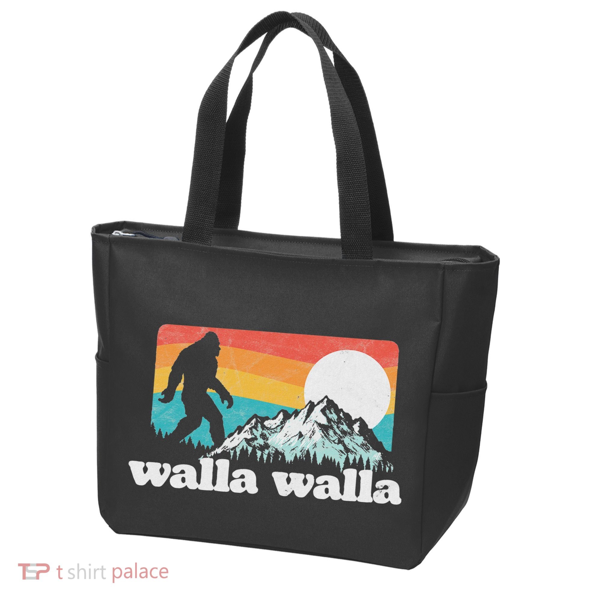 Walla Walla Washington Bigfoot Mountains Retro Distressed Tote Bag