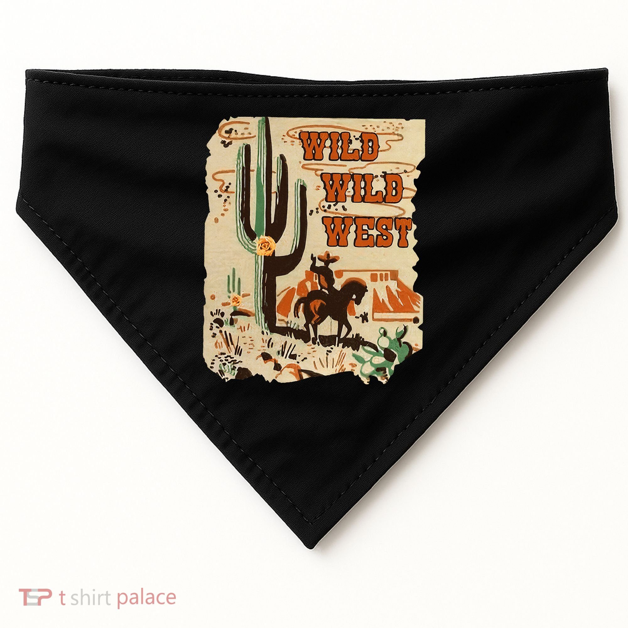 Wild Wild West Western Life Southwest Desert Vibes Cactus USA-Made Doggie Bandana