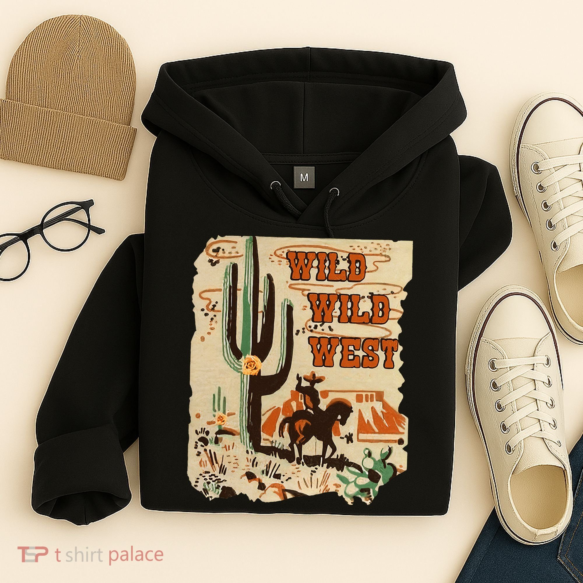 Wild Wild West Western Life Southwest Desert Vibes Cactus Hoodie