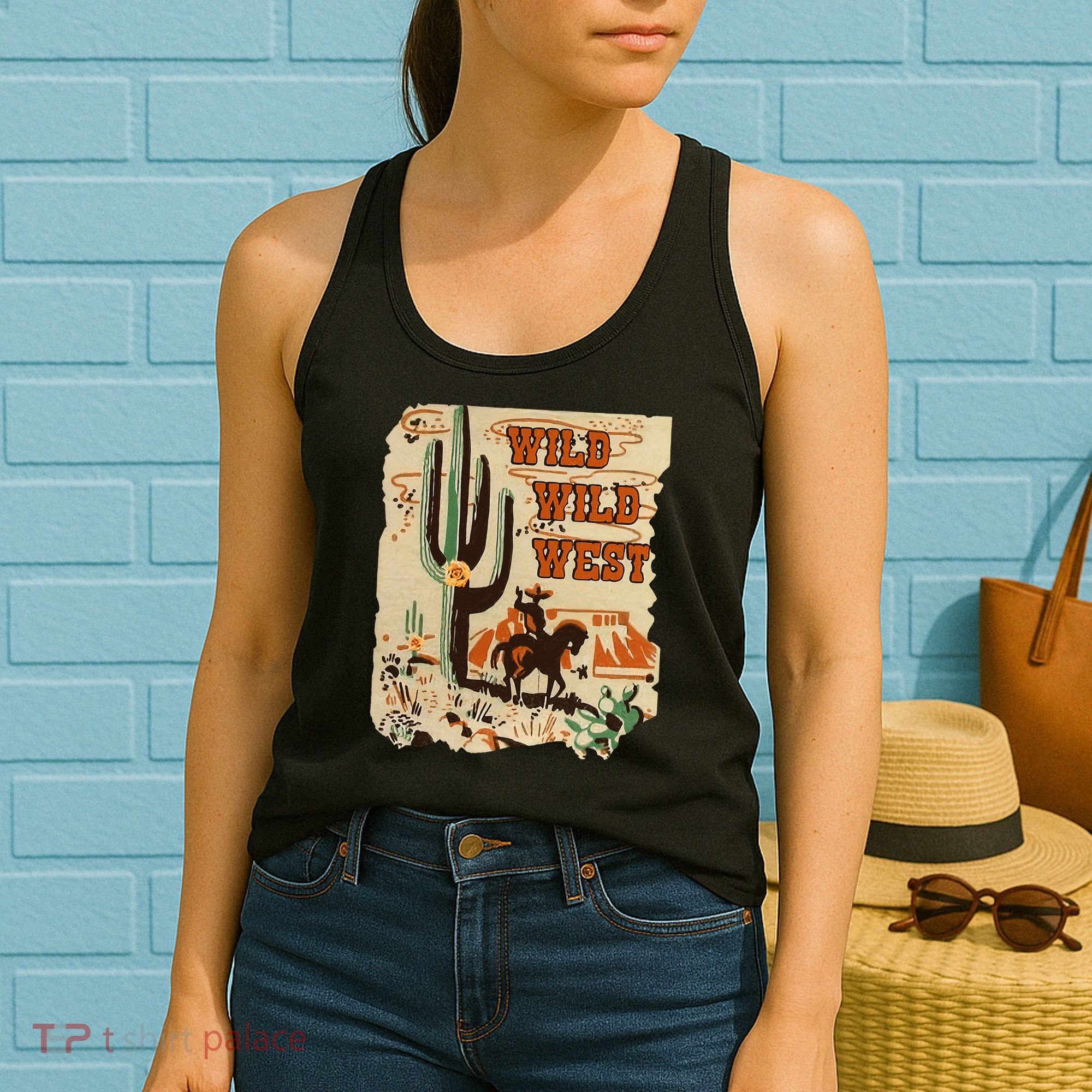 Wild Wild West Western Life Southwest Desert Vibes Cactus Women's Tank Top