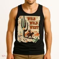 Wild Wild West Western Life Southwest Desert Vibes Cactus Tank Top thumb 3