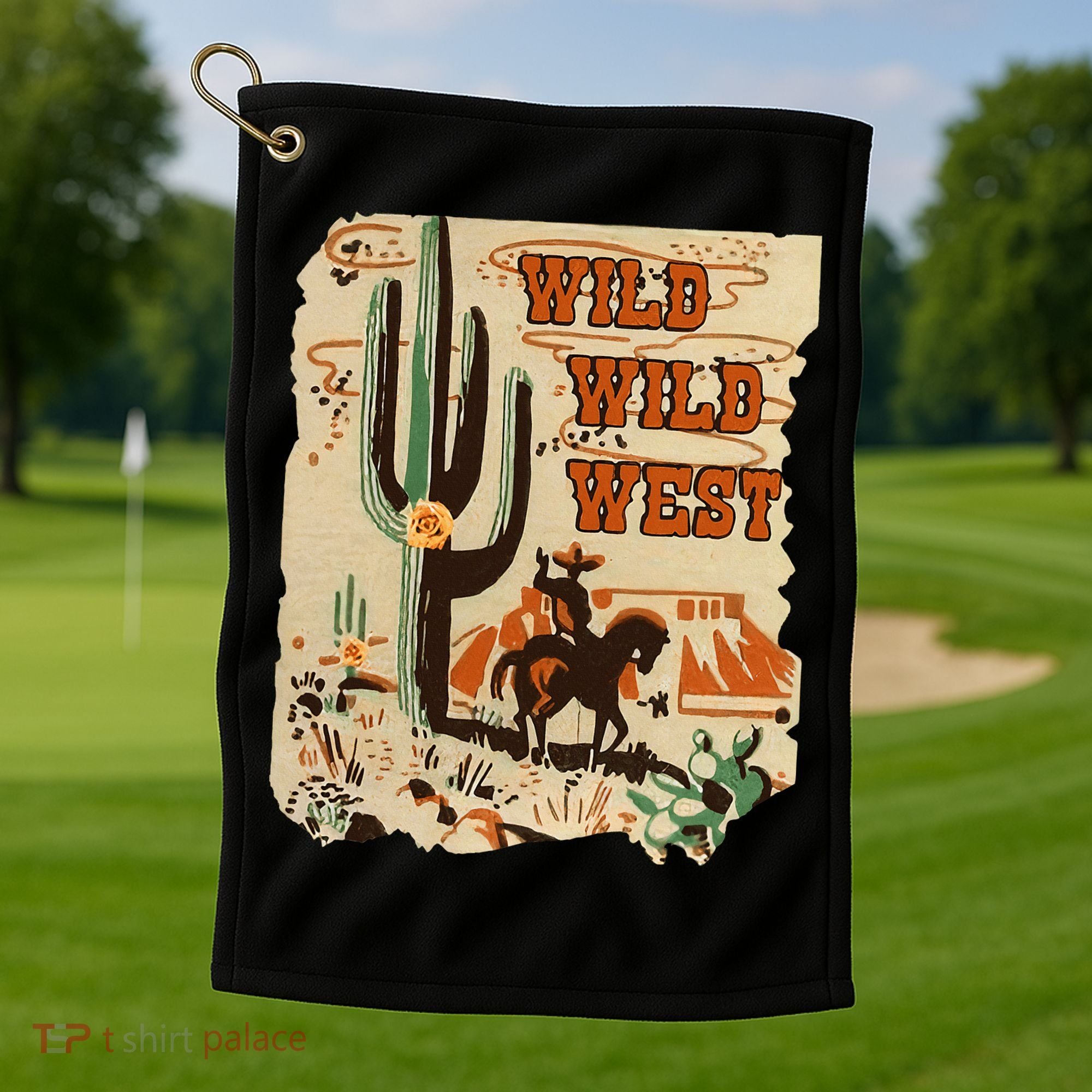 Wild Wild West Western Life Southwest Desert Vibes Cactus Golf Towel