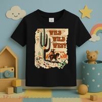 Wild Wild West Western Life Southwest Desert Vibes Cactus Toddler T-Shirt thumb 3