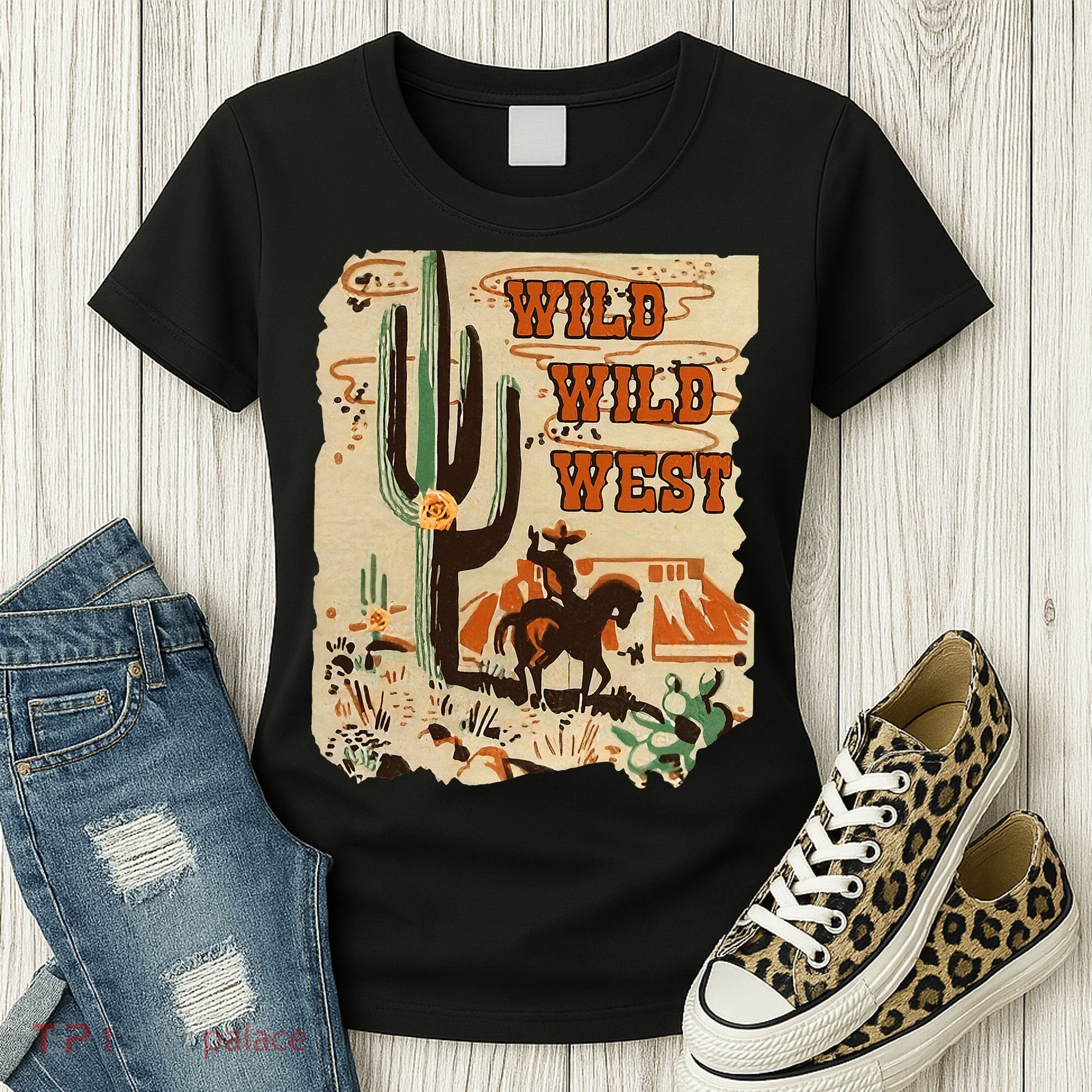 Wild Wild West Western Life Southwest Desert Vibes Cactus Women's T-Shirt