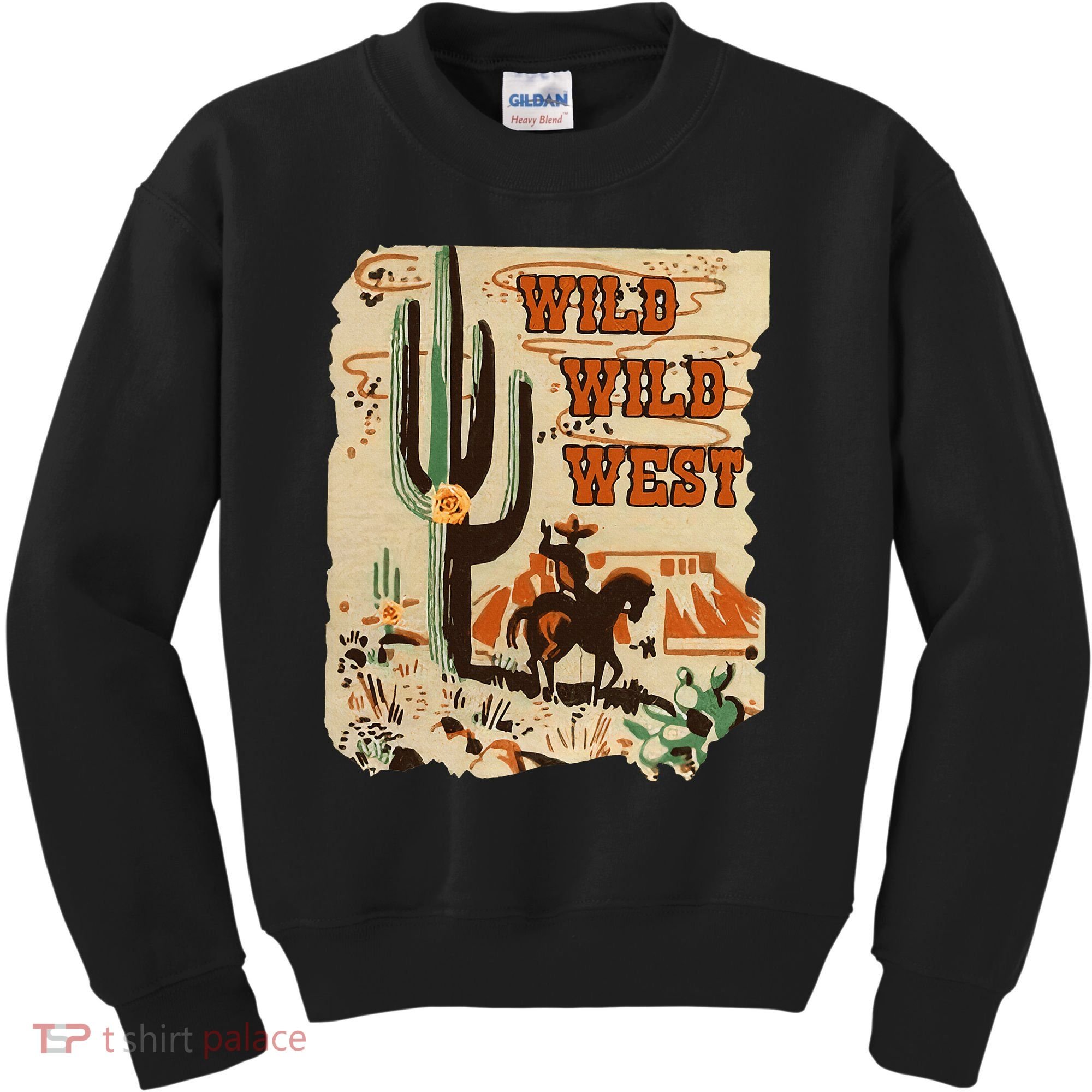 Wild Wild West Western Life Southwest Desert Vibes Cactus Kids Sweatshirt