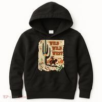 Wild Wild West Western Life Southwest Desert Vibes Cactus Kids Hoodie thumb 0