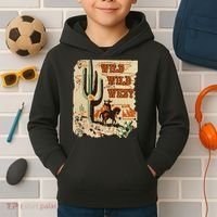 Wild Wild West Western Life Southwest Desert Vibes Cactus Kids Hoodie thumb 2