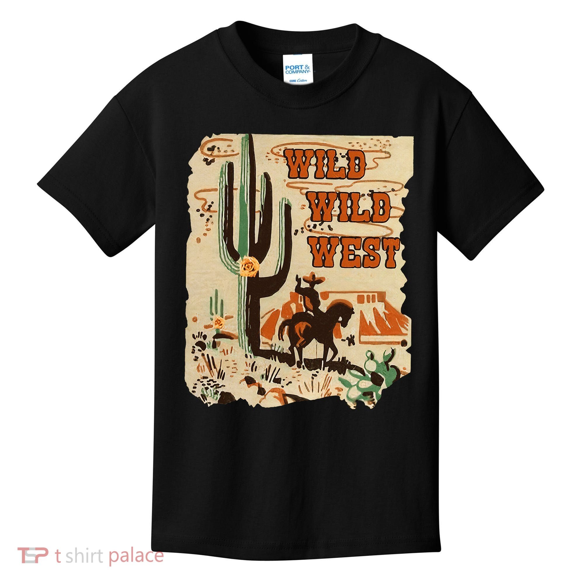 Wild Wild West Western Life Southwest Desert Vibes Cactus Kids T-Shirt