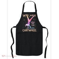 Why Walk When You Can Cartwheel Gymnast Girl Gymnastics  Apron thumb 0