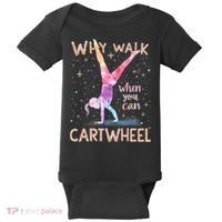 Why Walk When You Can Cartwheel Gymnast Girl Gymnastics  Baby Bodysuit thumb 0