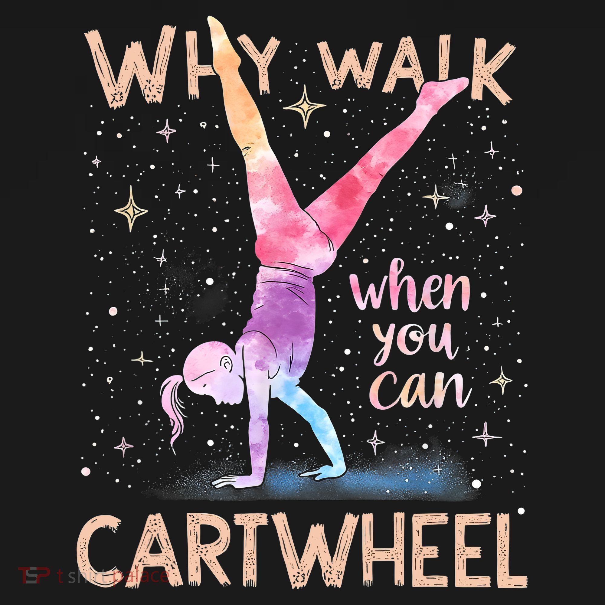 Why Walk When You Can Cartwheel Gymnast Girl Gymnastics  Baby Bodysuit