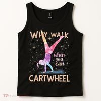 Why Walk When You Can Cartwheel Gymnast Girl Gymnastics  Tank Top thumb 2