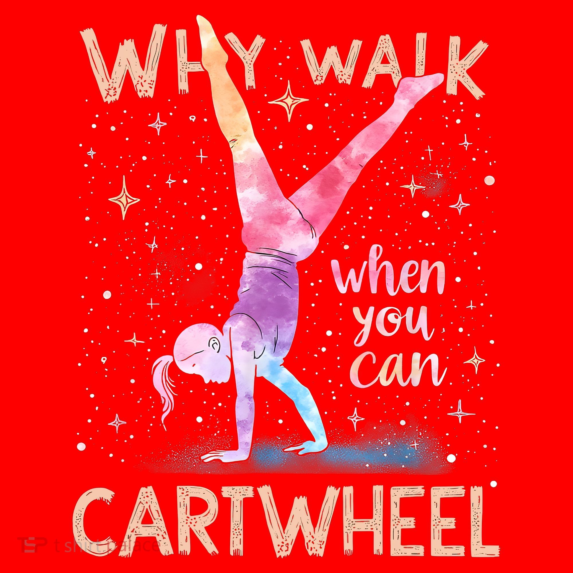Why Walk When You Can Cartwheel Gymnast Girl Gymnastics  Santa Hat