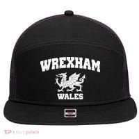 Wrexham Wales Welsh Flag Cymru 7 Panel Mesh Trucker Snapback Hat thumb 0